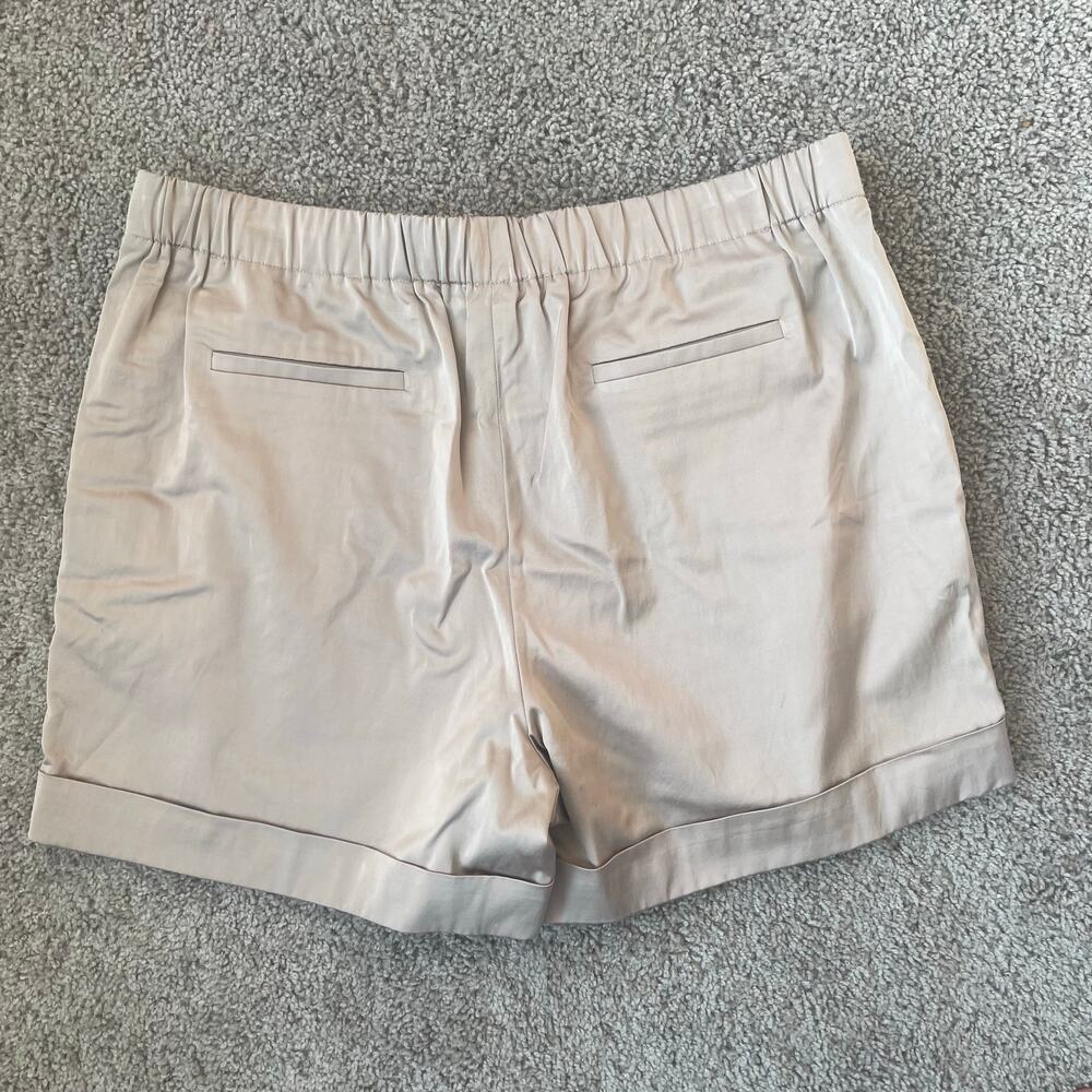 NWT Lafayette 148 New York Sz L pleated city shorts in sandstone retail $298 - Picture 8 of 14
